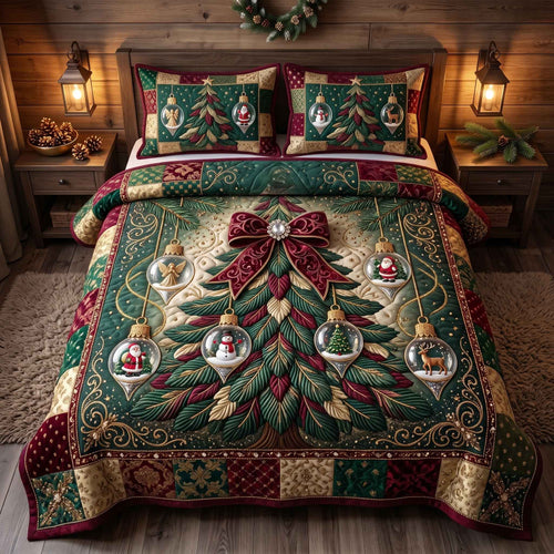 Evergreen Christmas 3-Piece Quilted Bedding Set GFTOTP20851