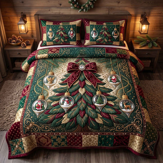 Evergreen Christmas 3-Piece Quilted Bedding Set GFTOTP20851