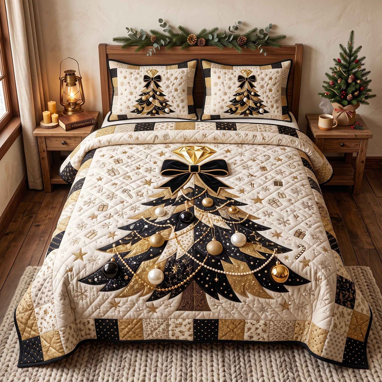 Evergreen Christmas 3-Piece Quilted Bedding Set GFTOTP20854