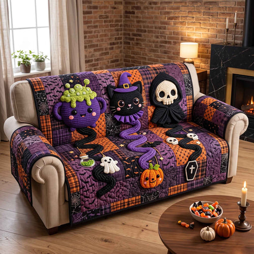 Dark Enchantment Quilted Sofa Cover GFTOTP20855