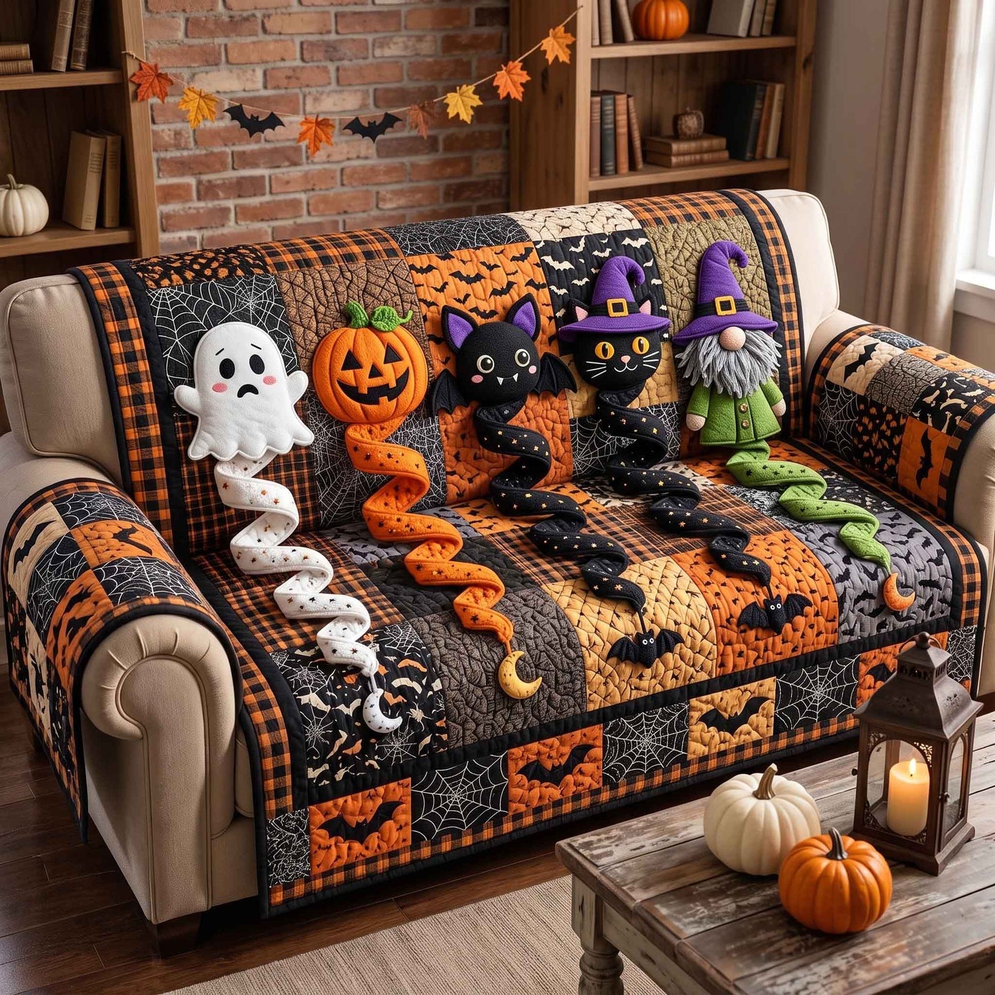 Dark Enchantment Quilted Sofa Cover GFTOTP20856
