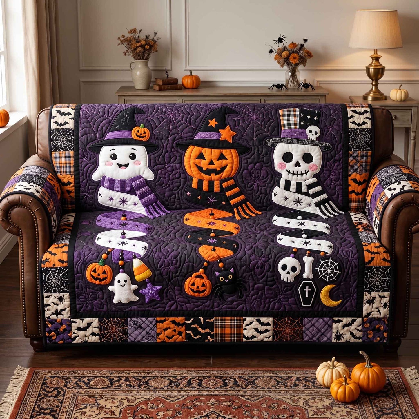Dark Enchantment Quilted Sofa Cover GFTOTP20858