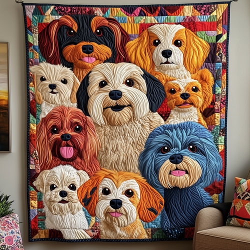 Vibrant Dogs Quilted Blanket GFTOTP2085