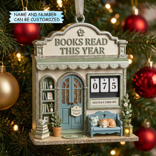 Personalized Reading Nook Christmas Mica Ornament QTCUZ GFTOTP20889