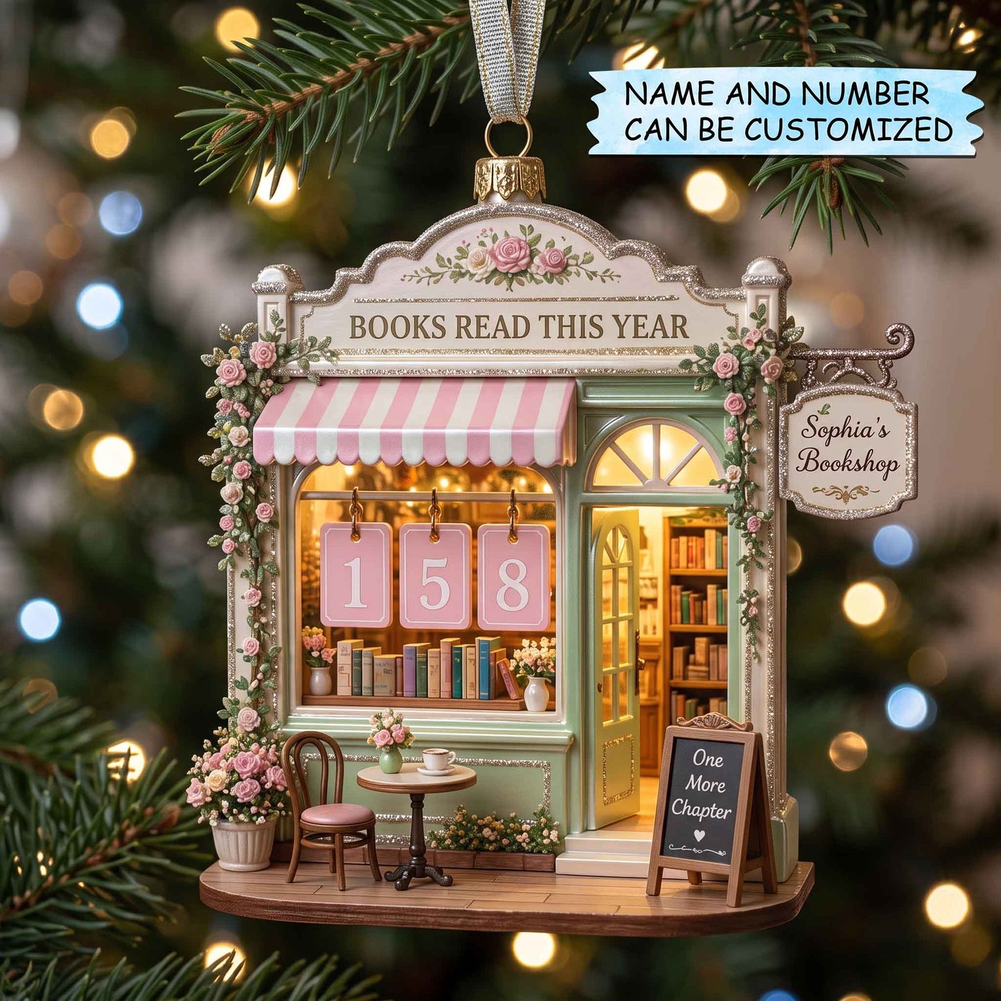 Personalized Reading Nook Christmas Mica Ornament QTCUZ GFTOTP20890
