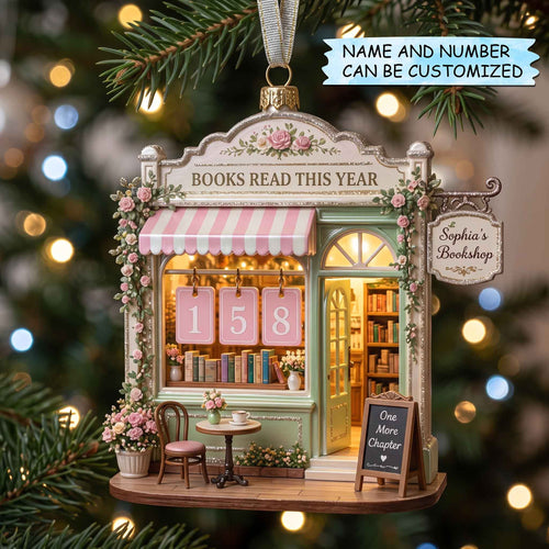 Personalized Reading Nook Christmas Mica Ornament QTCUZ GFTOTP20890