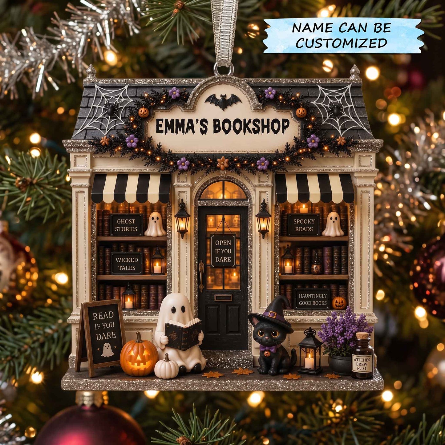 Personalized Reading Nook Christmas Mica Ornament QTCUZ GFTOTP20894