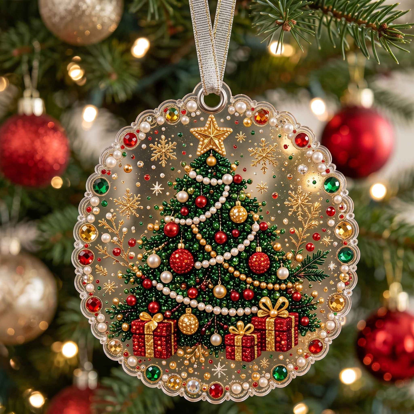 Winter Sparkle Christmas Mica Ornament