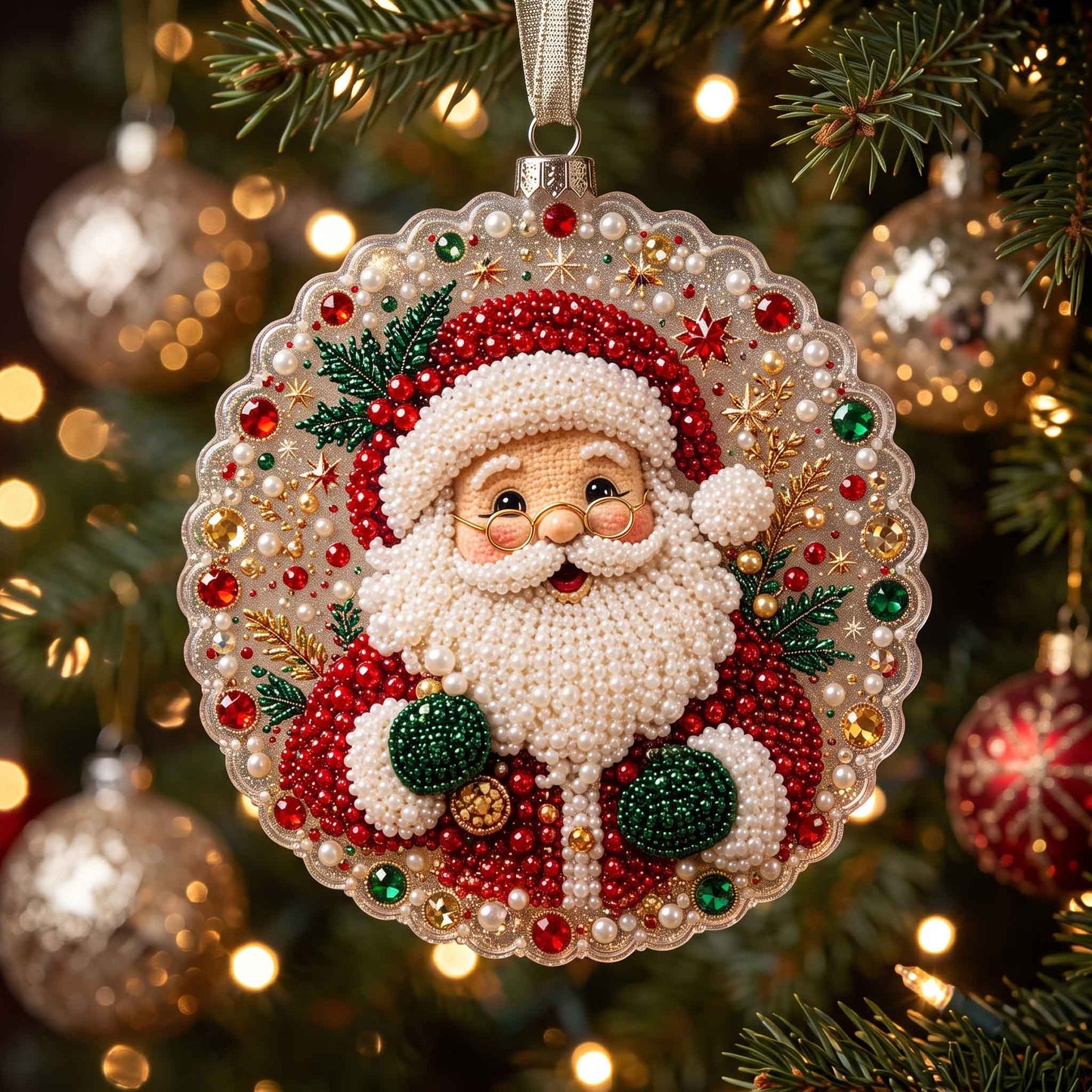 Winter Sparkle Christmas Mica Ornament