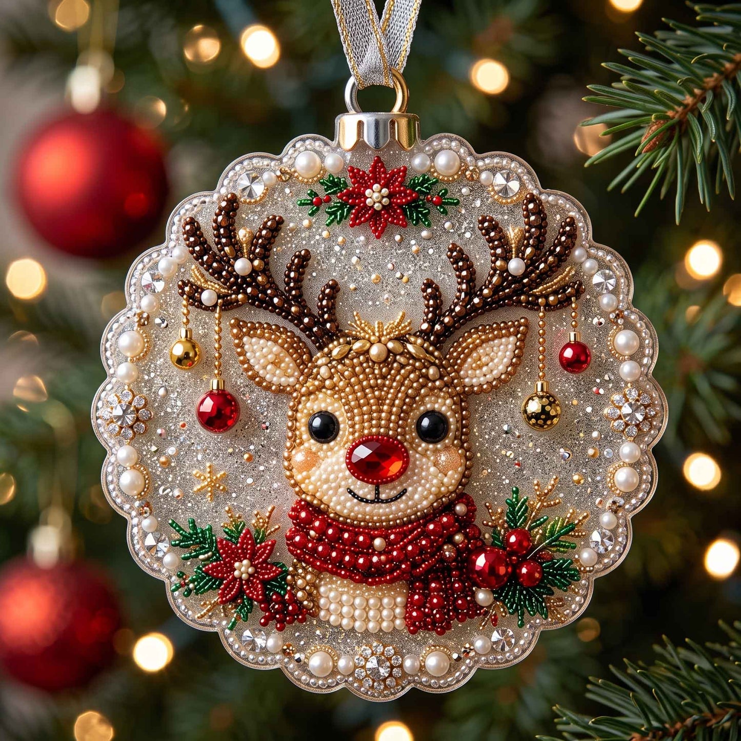 Winter Sparkle Christmas Mica Ornament