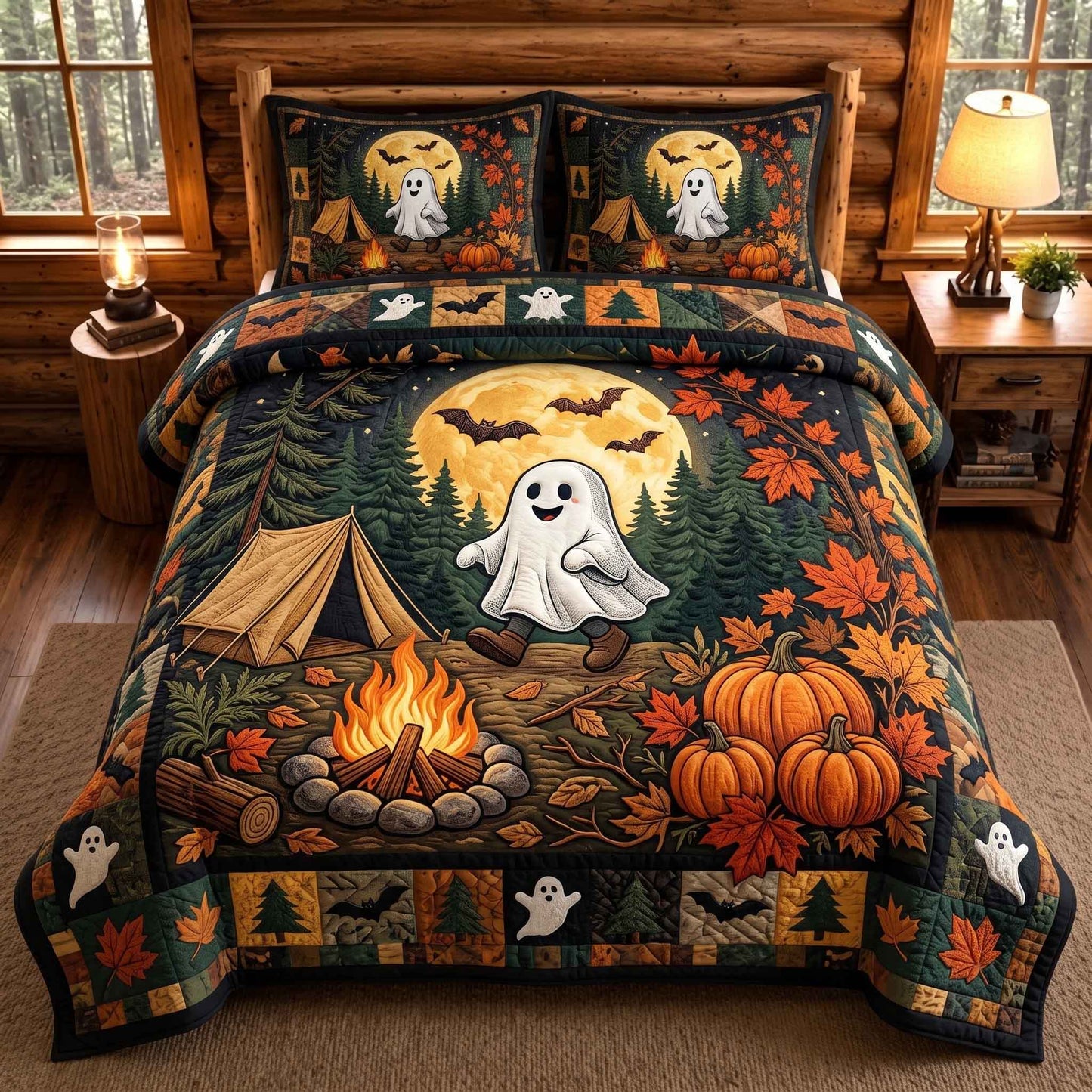 Ghost Campout 3-Piece Quilted Bedding Set GFTOTP20906