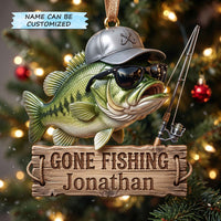 Personalized Fishing Escape Christmas Mica Ornament QTCUZ GFTOTP20919