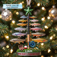 Personalized Fishing Escape Christmas Mica Ornament QTCUZ GFTOTP20921