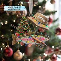 Personalized Fishing Escape Christmas Mica Ornament QTCUZ GFTOTP20925