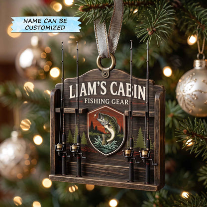 Personalized Fishing Escape Christmas Mica Ornament