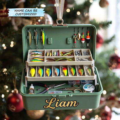 Personalized Fishing Escape Christmas Mica Ornament