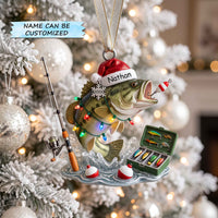 Personalized Fishing Escape Christmas Mica Ornament QTCUZ GFTOTP20930