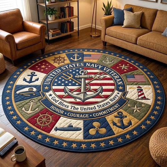Navy Pride Quilted Round Mat GFTOTP20997