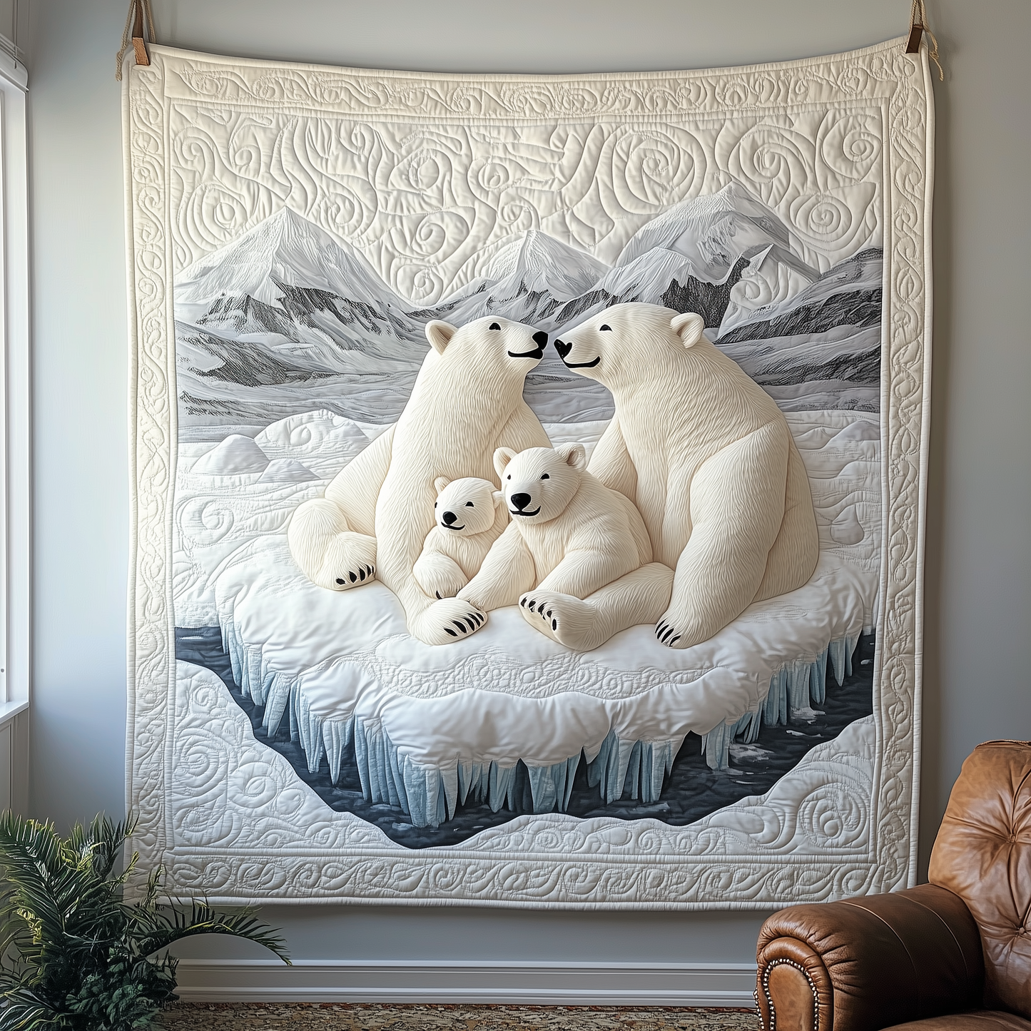 Polar Bear Family Quilted Blanket GFTOTP2105