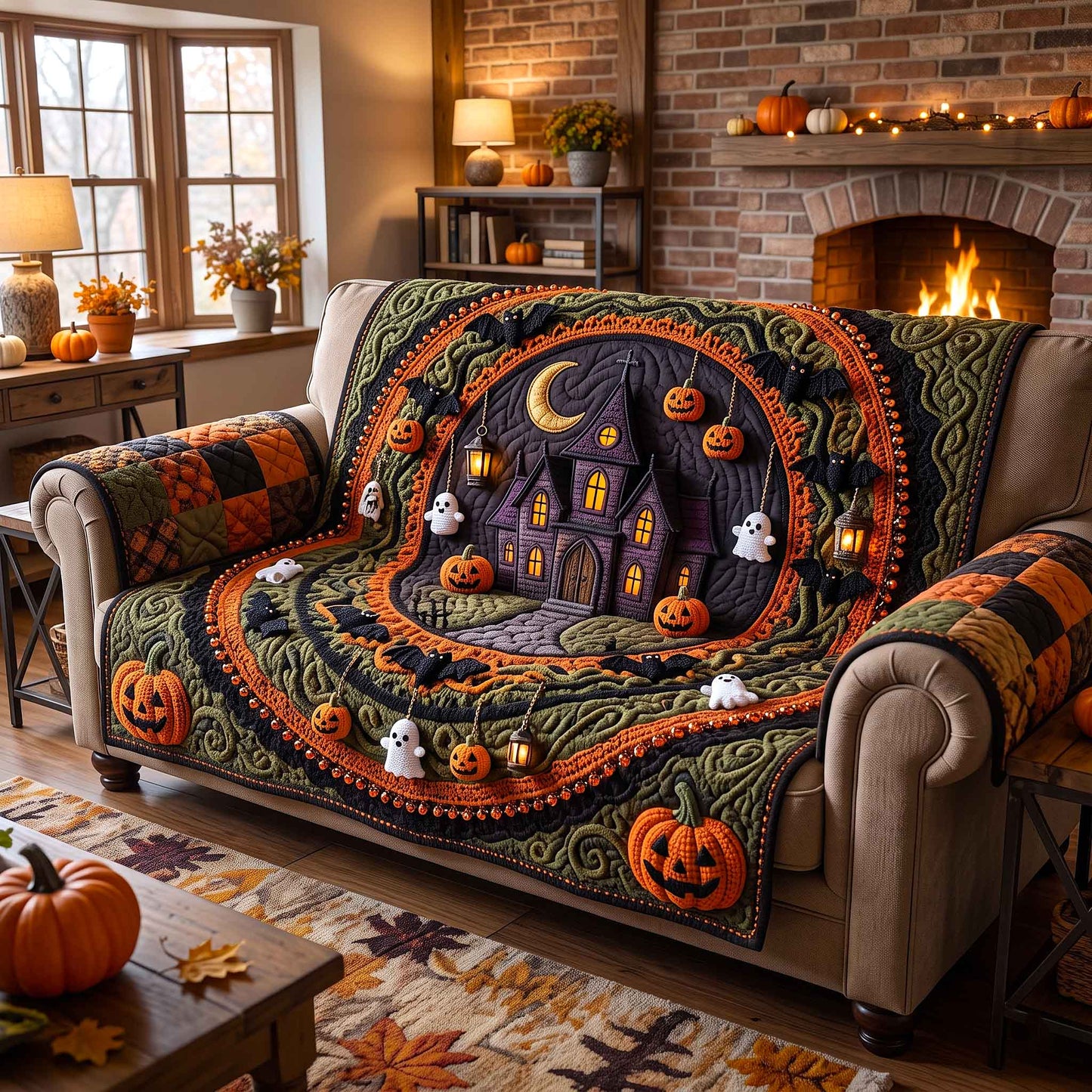 Haunted Crochet Manor Quilted Sofa Cover GFTOTP21075