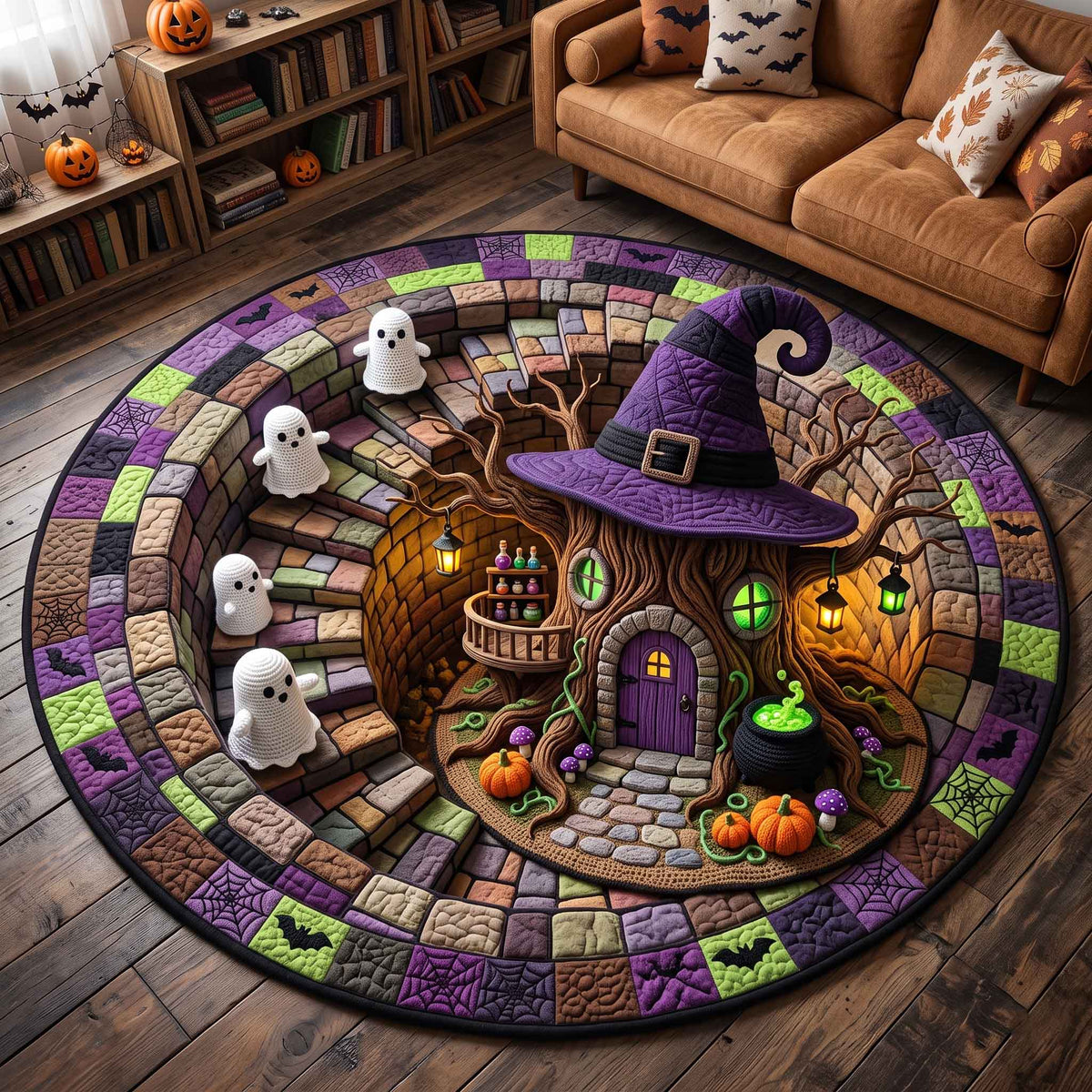 Spooky Crochet Quilted Round Mat GFTOTP21111