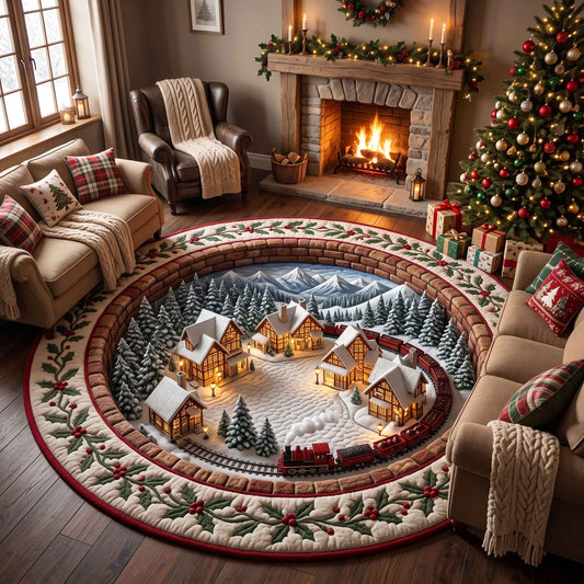 Yuletide Village Quilted Round Mat GFTOTP21117