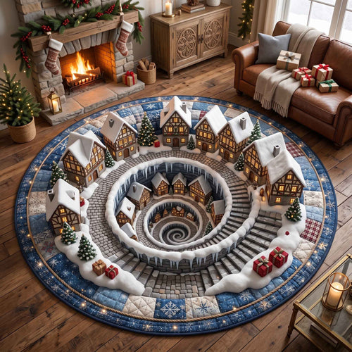 Yuletide Village Quilted Round Mat GFTOTP21121