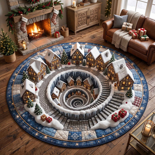 Yuletide Village Quilted Round Mat GFTOTP21121