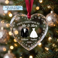 Our First Marriage Christmas Mica Ornament QTCUZ GFTOTP21129