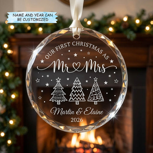 Our First Marriage Christmas Mica Ornament QTCUZ GFTOTP21130