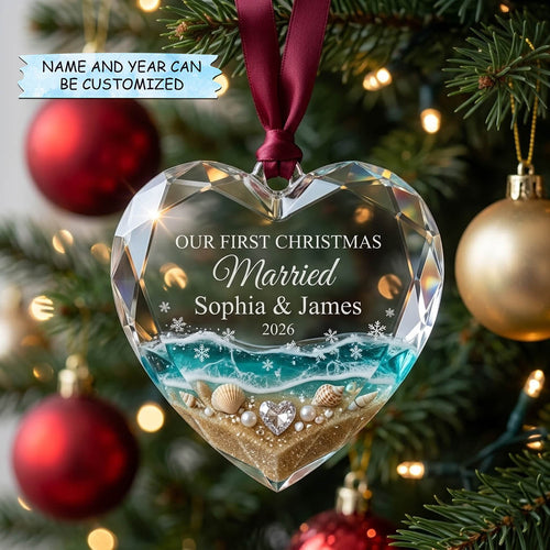 Our First Marriage Christmas Mica Ornament QTCUZ GFTOTP21132