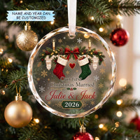 Our First Marriage Christmas Mica Ornament QTCUZ GFTOTP21133