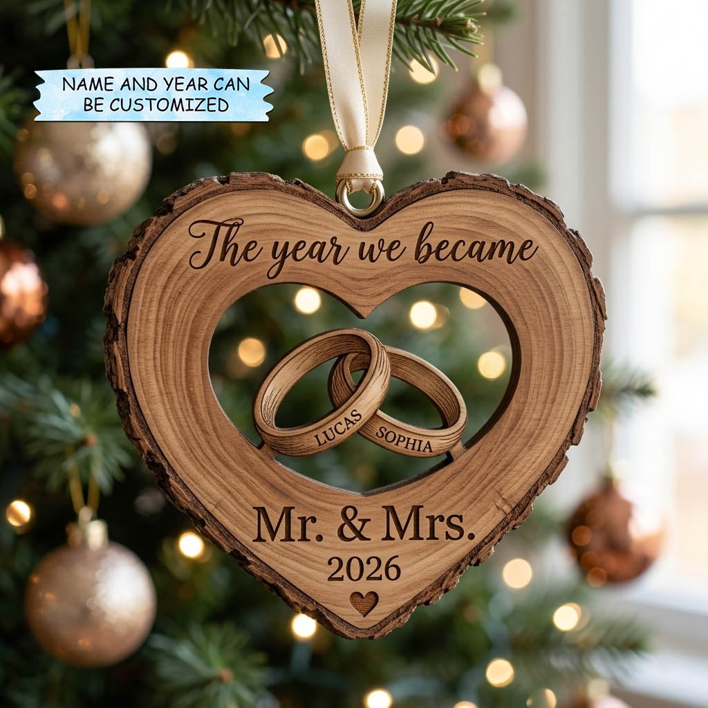 Our First Marriage Christmas Mica Ornament