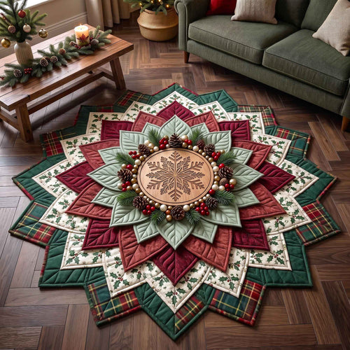 Poinsettia Elegance Custom Shape Area Rug GFTOTP21169