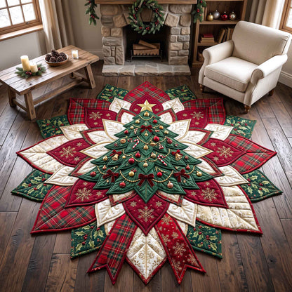 Poinsettia Elegance Custom Shape Area Rug GFTOTP21173