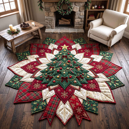 Poinsettia Elegance Custom Shape Area Rug GFTOTP21173