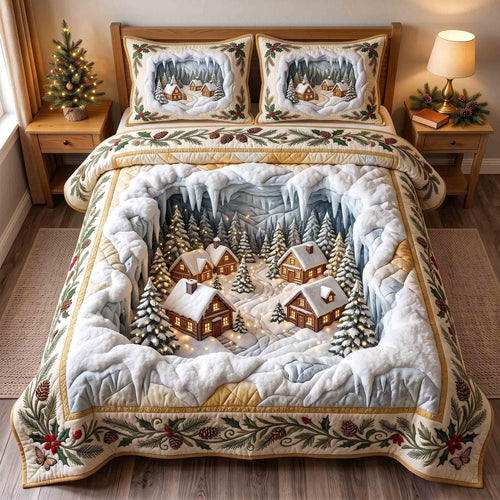 Holiday Village 3-Piece Quilted Bedding Set GFTOTP21193