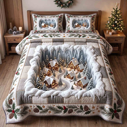 Holiday Village 3-Piece Quilted Bedding Set GFTOTP21194