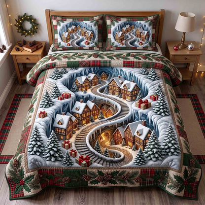 Holiday Village 3-Piece Quilted Bedding Set GFTOTP21195