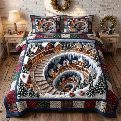 Holiday Village 3-Piece Quilted Bedding Set GFTOTP21197