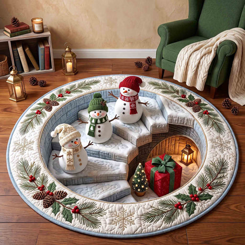 Snowman Wonderland Quilted Round Mat GFTOTP21198