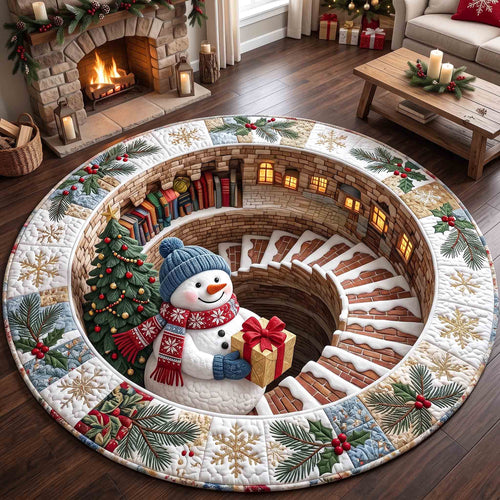 Snowman Wonderland Quilted Round Mat GFTOTP21199