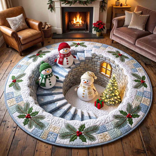 Snowman Wonderland Quilted Round Mat GFTOTP21200