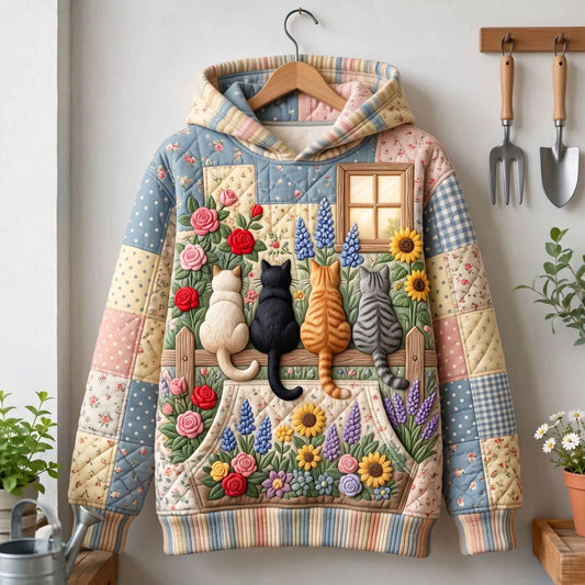 Floral Felines Hoodie GFTOTP21271