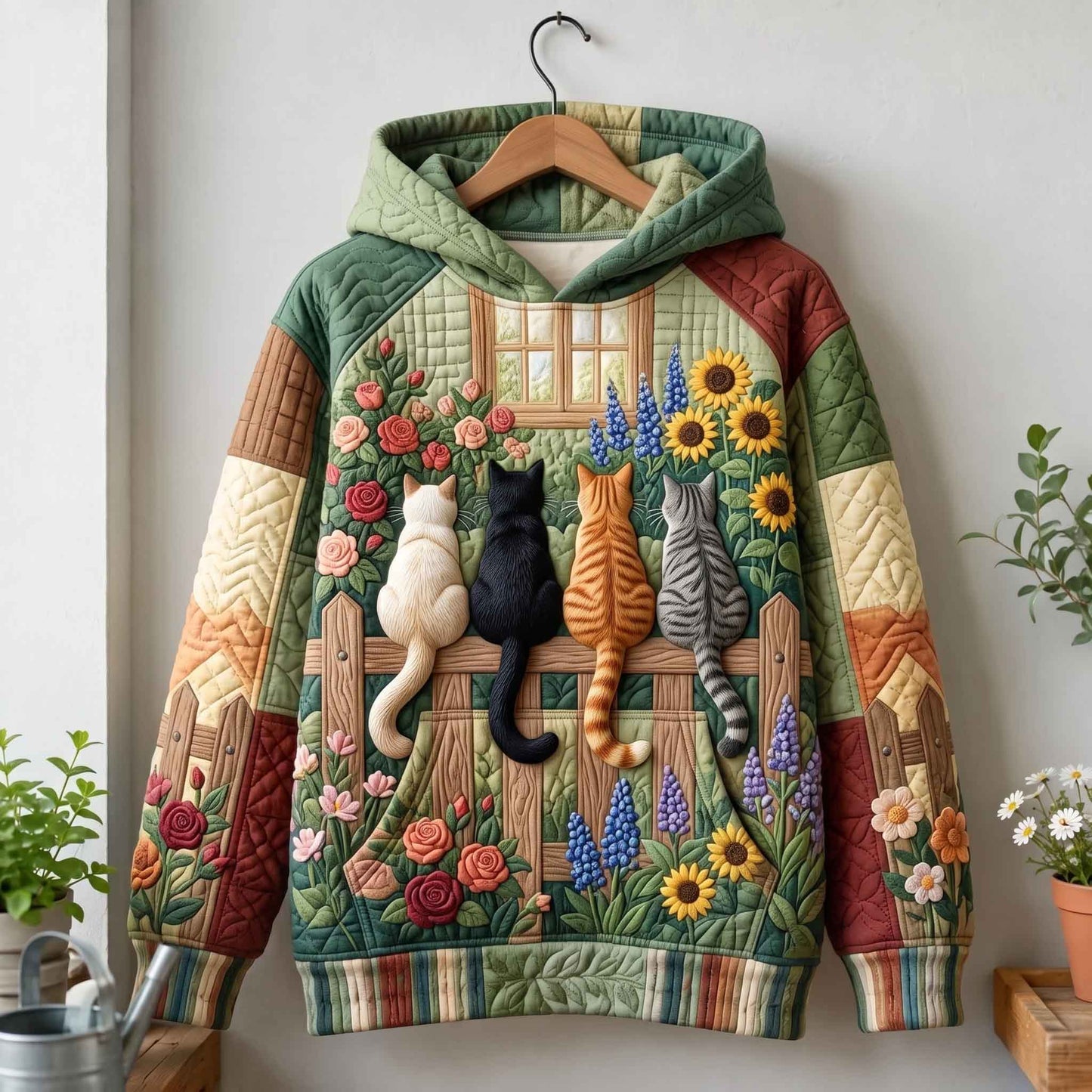 Floral Felines Hoodie GFTOTP21272