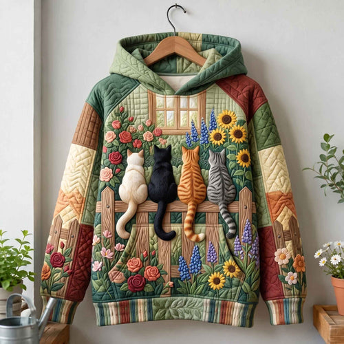 Floral Felines Hoodie GFTOTP21272
