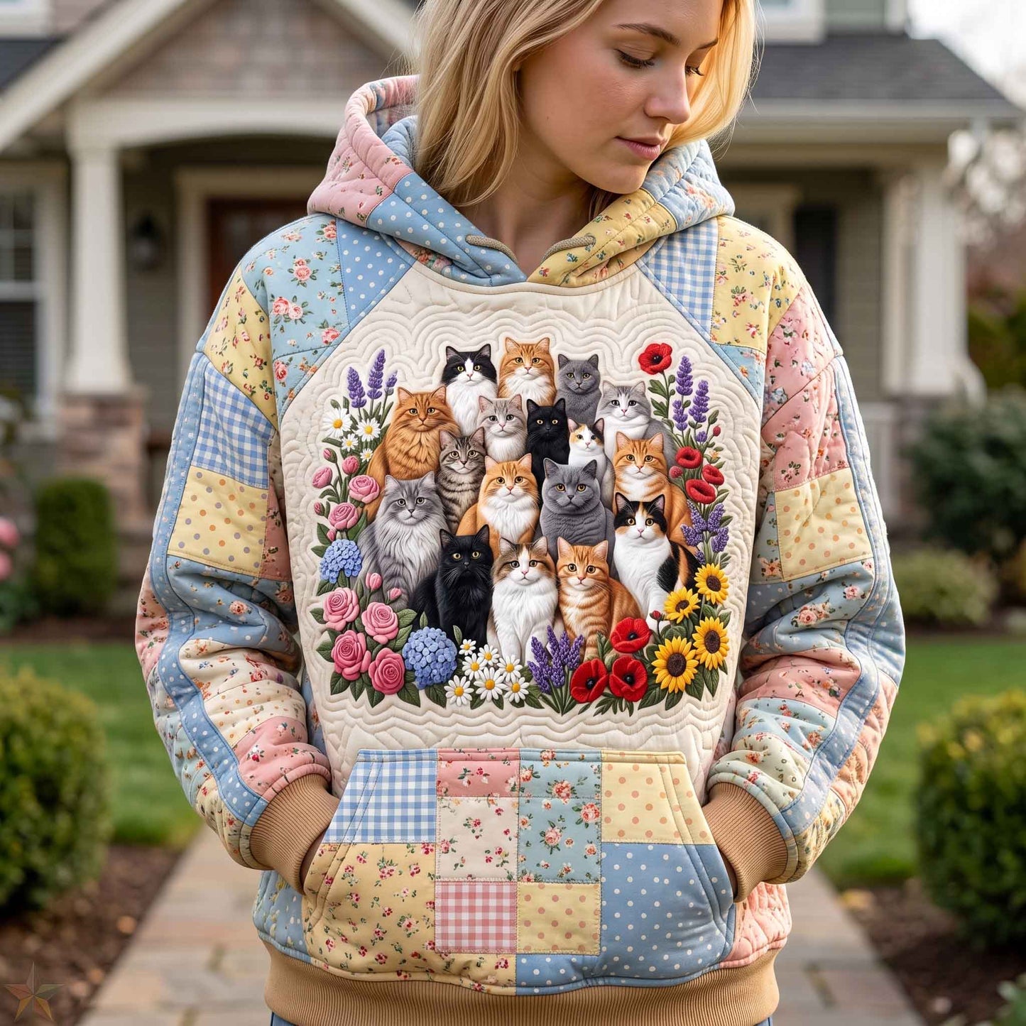 Floral Felines Hoodie GFTOTP21273