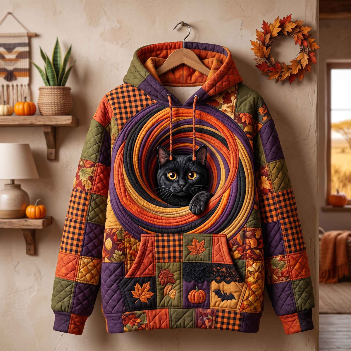Autumn Black Cat Hoodie GFTOTP21275