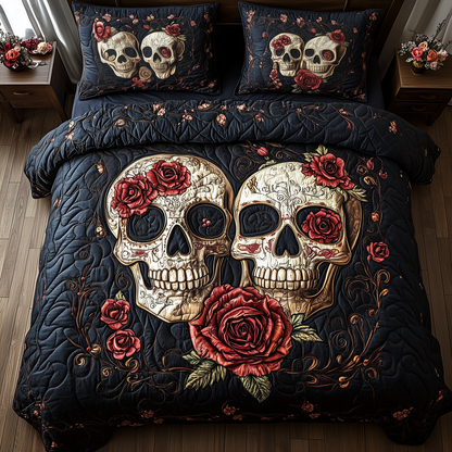Vintage-Floral-Skull-Couple-3-Piece-Quilted-Bedding-Set-GFTOTP2138