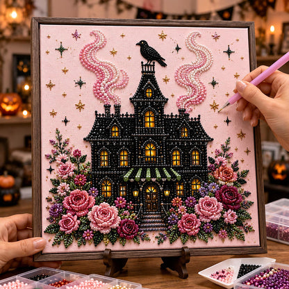 🔥 EARLY HALLOWEEN SALE 49% OFF - Halloween Manor DIY Diamond Pearl Art Kit GFTOTP21403